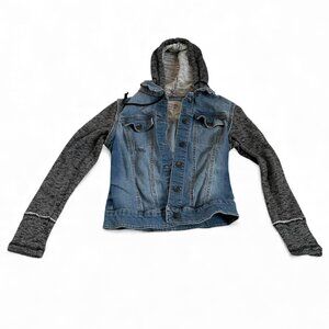 Mossimo Women's Blue Jean & Sweater Hoodie Jacket M